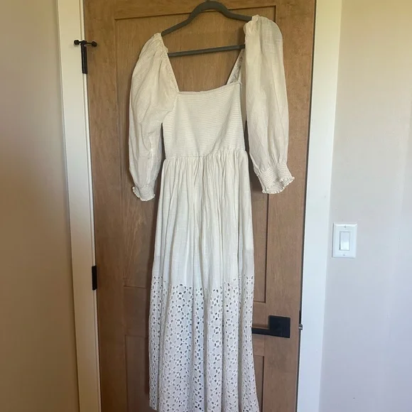 Free People perfect storm Cream Long Sleeve Eyelet Dress - Picture 1 of 4